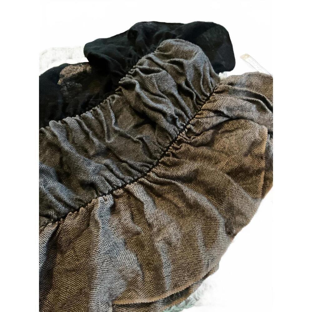 Pins and Needles Tri color Ruffled Scarf/ Wrap with braided trim
